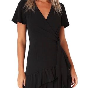 Relipop red wrap front dress